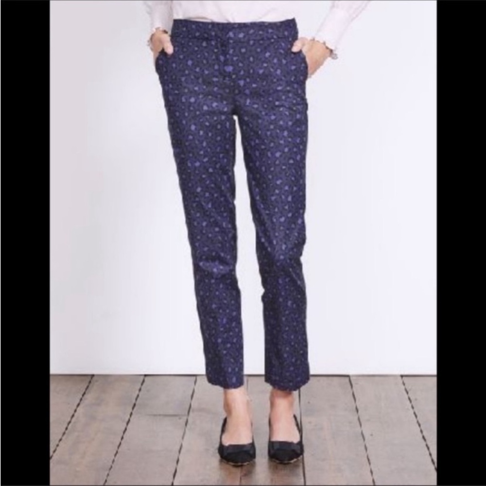 NWT Boden Richmond Navy Leopard Print Ankle Pants